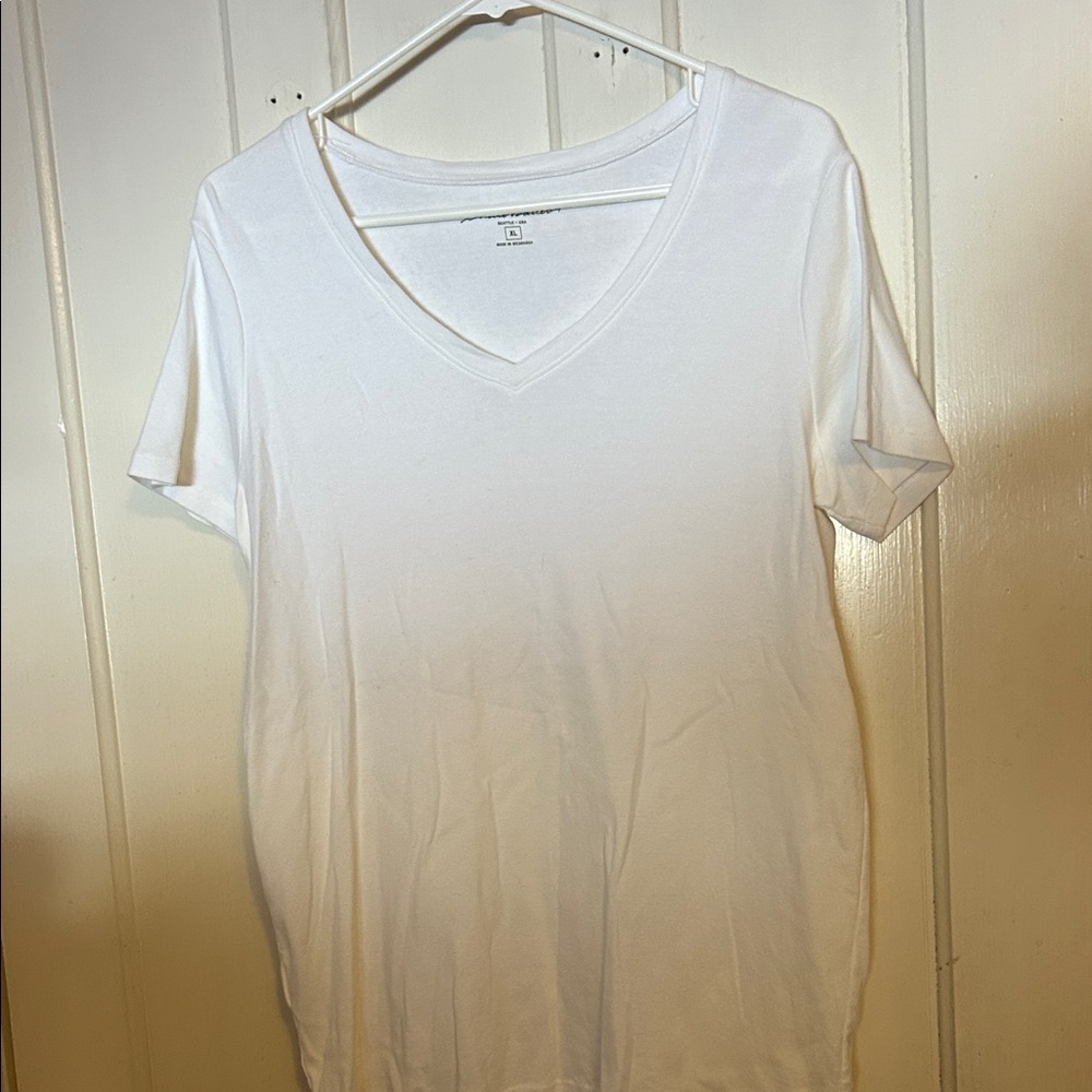 Eddie Bauer Classic White V-Neck Tee